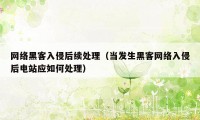 网络黑客入侵后续处理（当发生黑客网络入侵后电站应如何处理）
