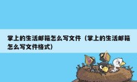 掌上的生活邮箱怎么写文件(掌上的生活邮箱怎么写文件格式)