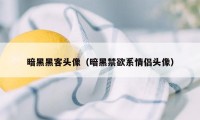 暗黑黑客头像（暗黑禁欲系情侣头像）