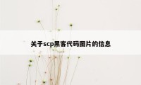 关于scp黑客代码图片的信息