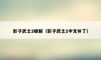 影子武士2破解(影子武士2中文补丁)