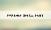 影子武士2破解（影子武士2中文补丁）