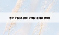 怎么上网请黑客(如何请到真黑客)