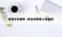 黑客从良案例（有名的黑客入侵案例）