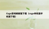Csgo游戏破解版下载(csgo单机版手机版下载)