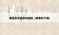 黑客高手最后的结局（黑客的下场）