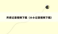 开房记录视频下载（小小记录视频下载）