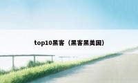 top10黑客（黑客黑美国）