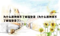 为什么原神用不了邮箱登录（为什么原神用不了邮箱登录了）