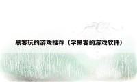 黑客玩的游戏推荐（学黑客的游戏软件）