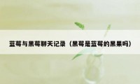 蓝莓与黑莓聊天记录（黑莓是蓝莓的黑果吗）