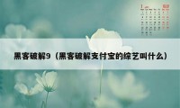 黑客破解9（黑客破解支付宝的综艺叫什么）