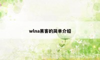 wlna黑客的简单介绍