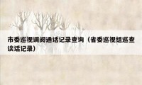 市委巡视调阅通话记录查询(省委巡视组巡查谈话记录)