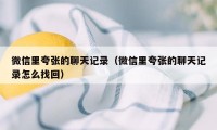 微信里夸张的聊天记录(微信里夸张的聊天记录怎么找回)