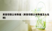 黑客窃取公安数据（黑客窃取公安数据怎么处理）