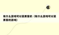 有什么游戏可以装黑客的(有什么游戏可以装黑客的游戏)