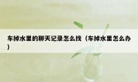 车掉水里的聊天记录怎么找（车掉水里怎么办）