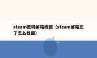 steam密码邮箱找回（steam邮箱忘了怎么找回）