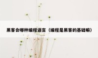 黑客会哪种编程语言（编程是黑客的基础嘛）