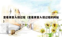 查看黑客入侵过程（查看黑客入侵过程的网站）
