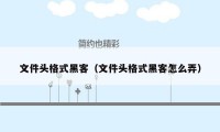 文件头格式黑客（文件头格式黑客怎么弄）