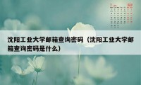 沈阳工业大学邮箱查询密码（沈阳工业大学邮箱查询密码是什么）