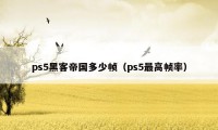 ps5黑客帝国多少帧（ps5最高帧率）