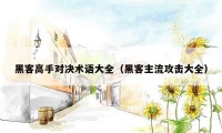 黑客高手对决术语大全（黑客主流攻击大全）