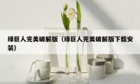 绿巨人完美破解版（绿巨人完美破解版下载安装）