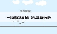 一个隐藏的黑客电影（讲述黑客的电影）