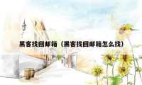 黑客找回邮箱（黑客找回邮箱怎么找）