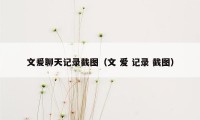 文爰聊天记录截图（文 爱 记录 截图）