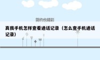 真我手机怎样查看通话记录(怎么查手机通话记录)