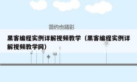 黑客编程实例详解视频教学（黑客编程实例详解视频教学网）