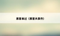 黑客来过（黑客大事件）