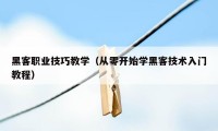 黑客职业技巧教学（从零开始学黑客技术入门教程）