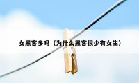 女黑客多吗(为什么黑客很少有女生)