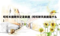 旺旺长图聊天记录截图（旺旺聊天截图是什么）