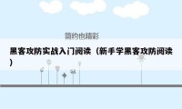 黑客攻防实战入门阅读（新手学黑客攻防阅读）