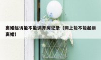 离婚起诉能不能调开房记录（网上能不能起诉离婚）