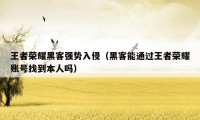 王者荣耀黑客强势入侵（黑客能通过王者荣耀账号找到本人吗）