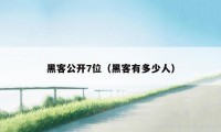 黑客公开7位(黑客有多少人)