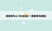 黑客菜鸟入门玄关设计（黑客菜鸟教程）
