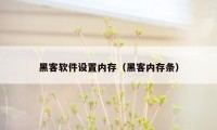 黑客软件设置内存（黑客内存条）