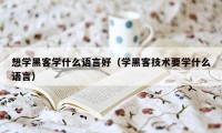 想学黑客学什么语言好（学黑客技术要学什么语言）