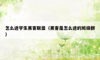 怎么进学生黑客联盟(黑客是怎么进的班级群)