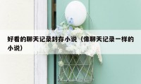 好看的聊天记录封存小说（像聊天记录一样的小说）