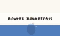 跪求信誉黑客(跪求信誉黑客的句子)