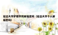 延边大学护理学院邮箱密码（延边大学个人邮箱密码）
